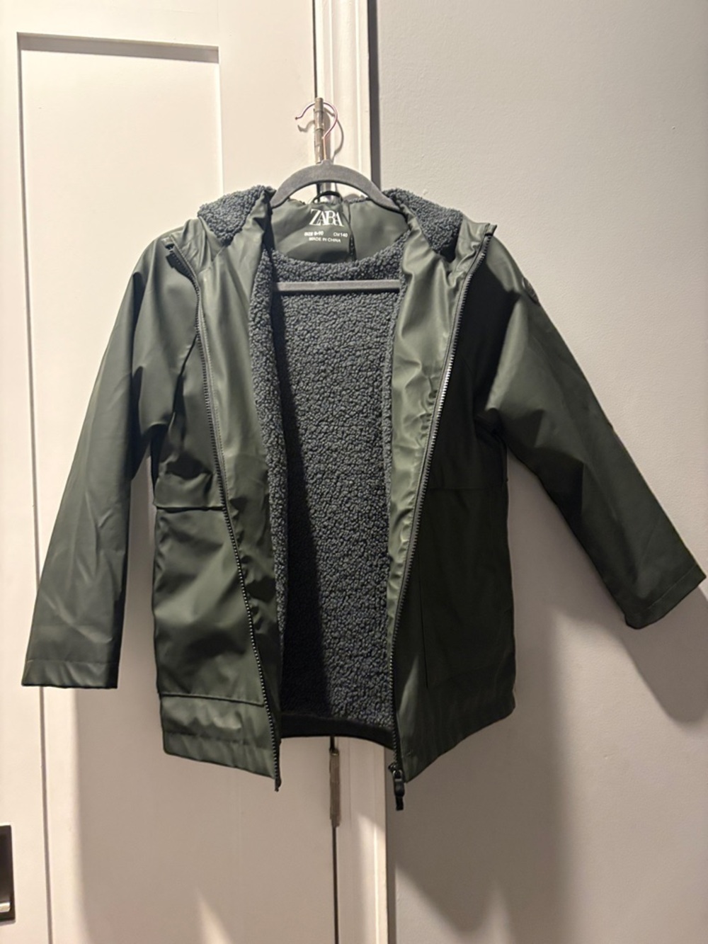 ZARA Kids Olive Green Hooded RainJacket